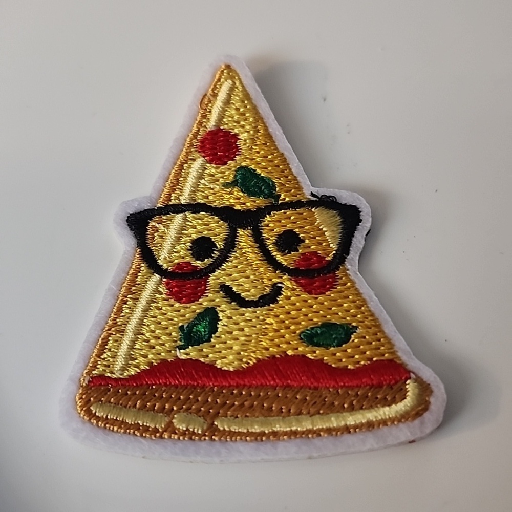 Pizza With Glasses Iron on Whimsy